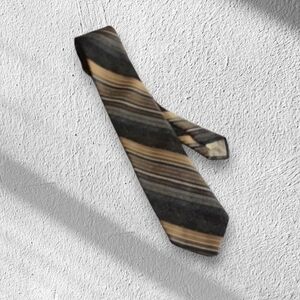 Christian Dior monsieur vintage striped gold an brown tie